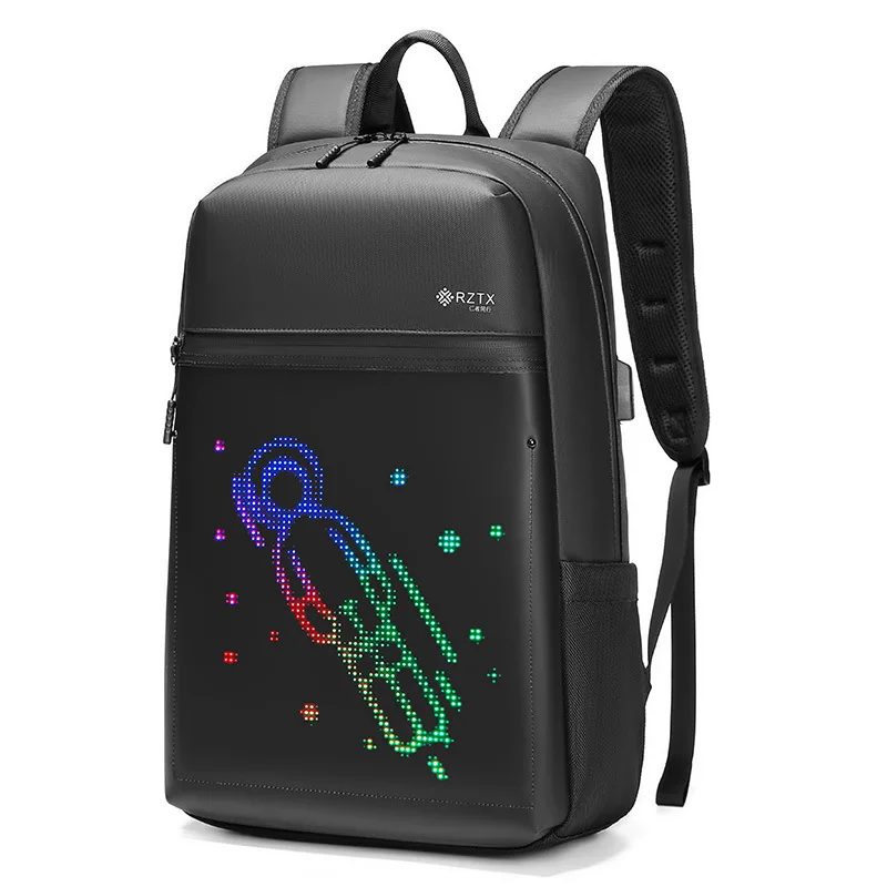 

LED Screen Dynamic Sling Bag Waterproof APP Control Advertising Crossbody Bag Men Oxford Chest Pack Knapsack Bags with USB