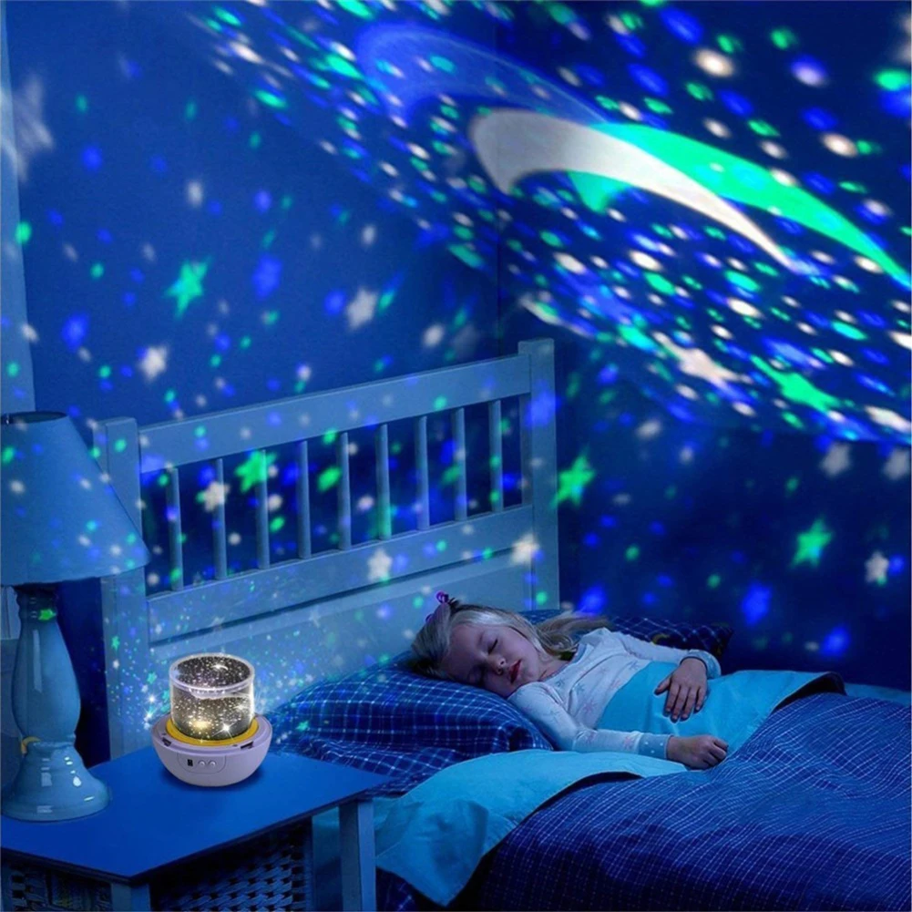 

Durable Night Light Consumption Energy Saving Rotating Starry Sky Projection Lamp Battery Operated Bedroom Bedside Night Light