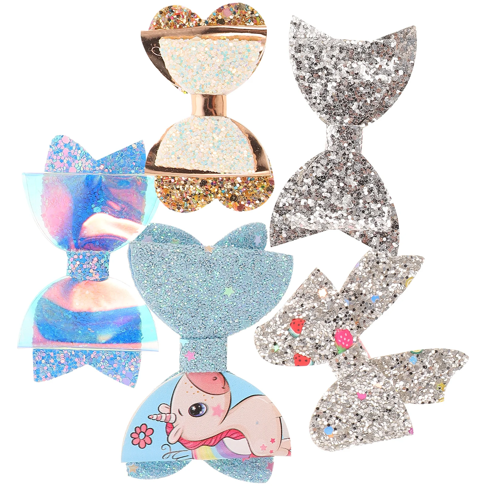 

5 Pcs Back School Hair Clips Bows Dancing Party Barrettes Greeter Children Decorations