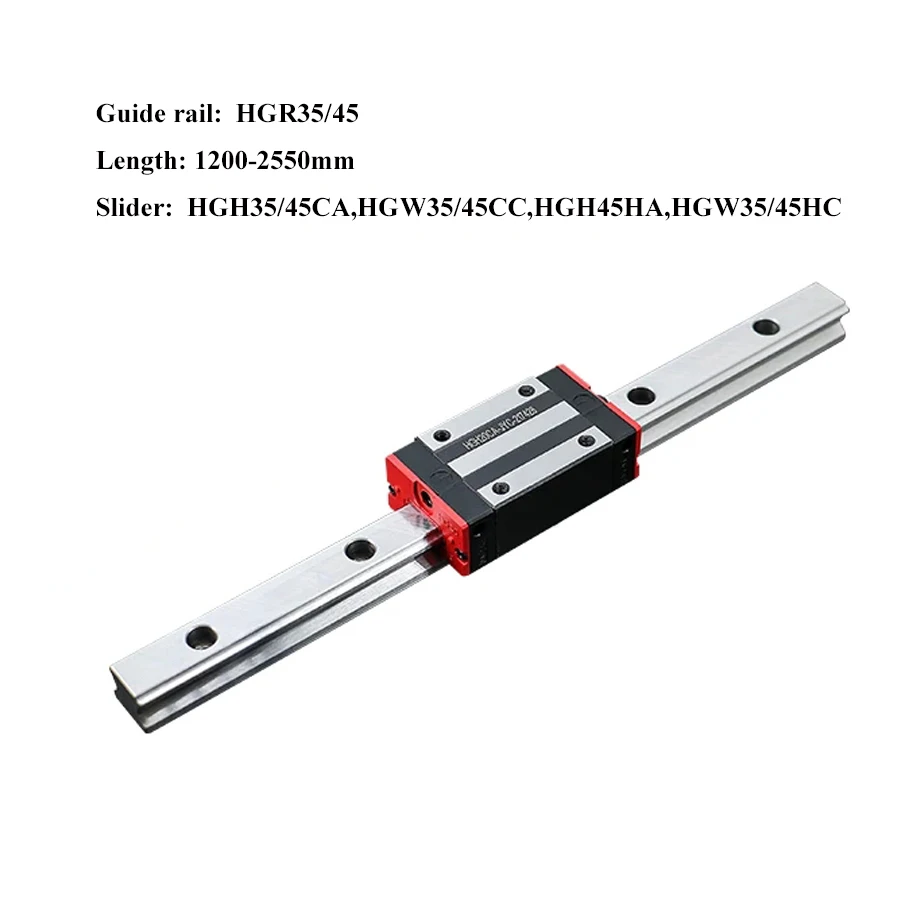 Linear Guide Rail HGR35 45 Length 1200-2550mm Guideways Rod Set HGH35/45CA,HGW35/45CC,HGH45HA,HGW35/45HC Slider Machinery Parts