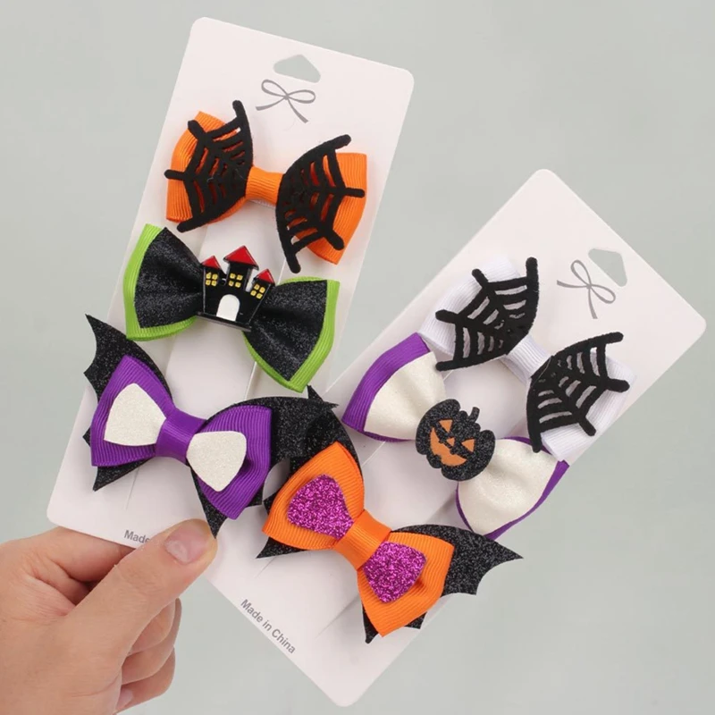 

2/3 Pcs/Set Halloween Girl Hair Clips Ghost Witch Hat Pumpkin Hairpin Hair Accessories for Kid Hairclip