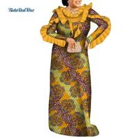 dashiki african dresses for women bazin riche applique print long sleeve party dresses traditional african women clothing wy9491