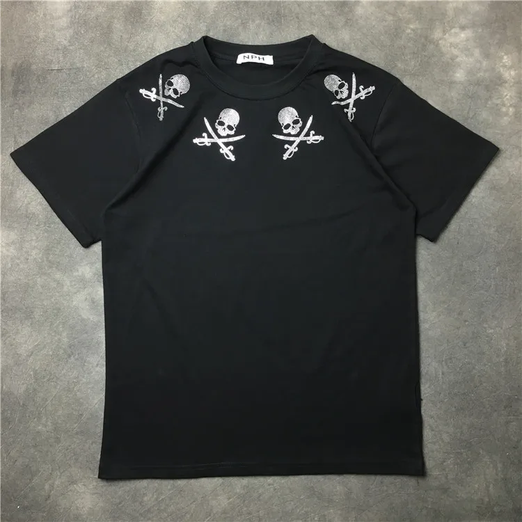 

New luxury 2021 Men Mastermind Pirate Diamond skull swords Casual T-Shirt Hip Hop Skateboard Street Cotton T-Shirts Tee Top D41