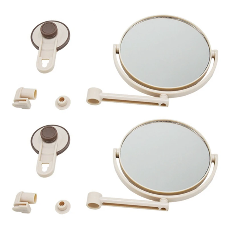 

2Pcs Bath Mirror Cosmetic Mirror 1X/3X Magnification Suction Cup Adjustable Makeup Mirror Double-Sided Bathroom Mirror