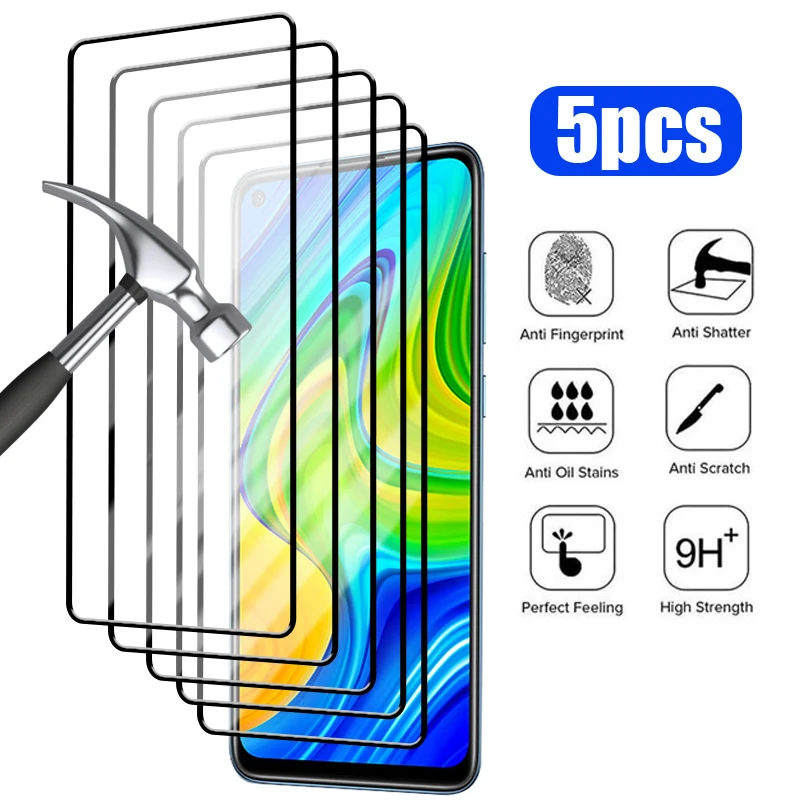 5PCS Tempered Glass for Redmi Note 12 11 10 9 8 Pro Plus 5G 11S 10S 9S Screen Protector for Redmi 10 9 9A 9C 10C A1 K60 Glass