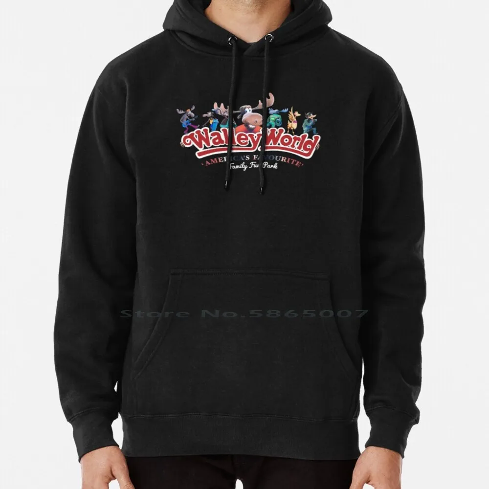 

Walley World-America's Favourite Curved Logo Hoodie Sweater 6xl Cotton National Lampoons Vacation Walley World Moose Head Wally