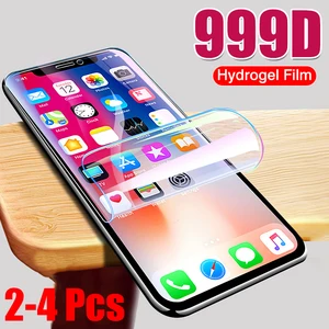 Гидрогелевая пленка для защиты экрана, 2-4 шт., для iPhone 13, 12, 11 Pro, XS MAX, X, защитная пленка для iPhone XR, SE 2020, 7, 8 Plus, пленка
