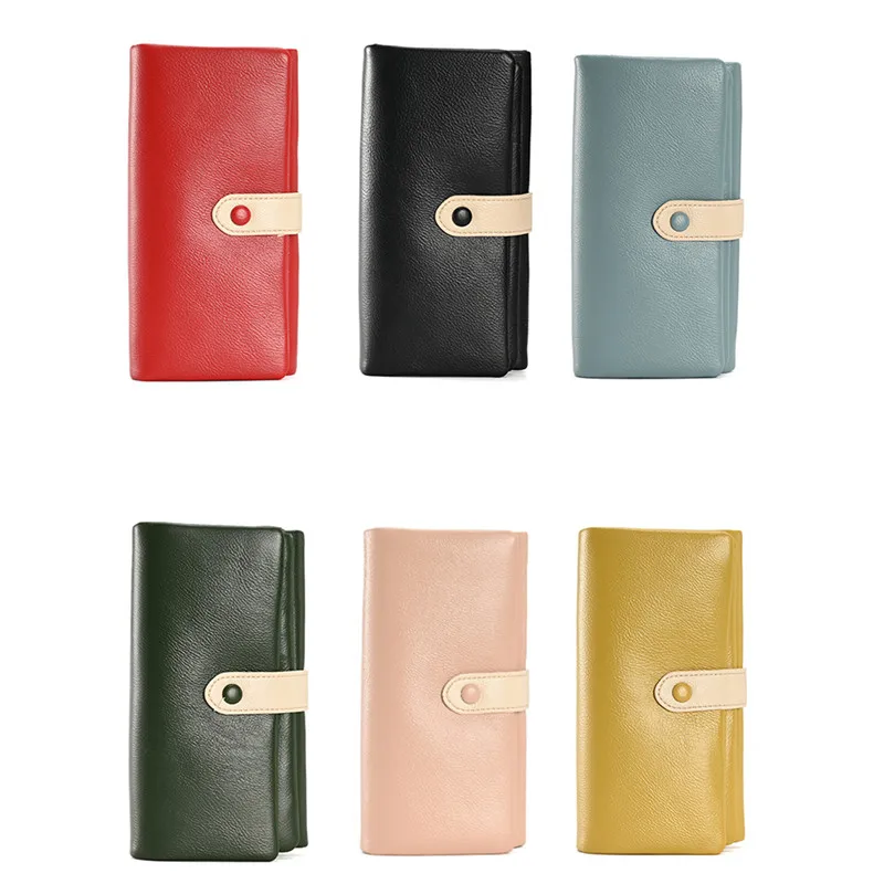 

Clutch Purse High Quality Solid Color Simple Wallets Double-layer Women Wallet Large Capacity Leather Long Card Holder Wallet