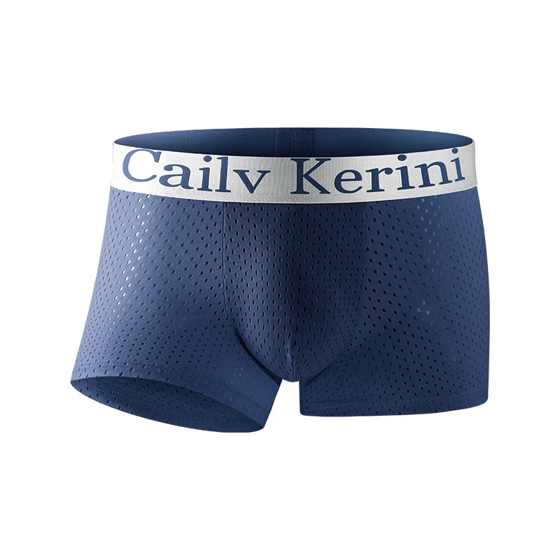 Silk men's underwear mesh ice graphene boxer shorts summer 3PCS