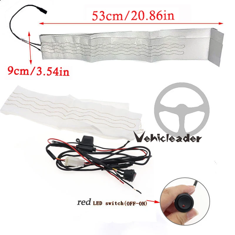 

Круглый переключатель, универсальный 12 В, комплекты обогревателей рулевого колеса автомобиля, комплект рулевого колеса с подогревом, чехлы на руль для автомобилей 60X9 см