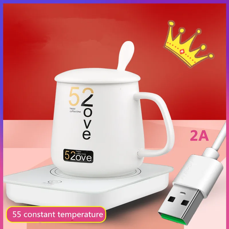 

USB Cup Warmer Coffee Milk Tea Water Mug Heater Temperature Adjustable Heating Coaster For Home Office Winter Automatic heatin