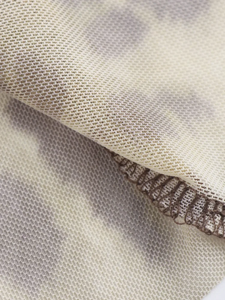 KAOPU ZA женский тюлевой полупрозрачный топ с животным принтом винтажный пуловер