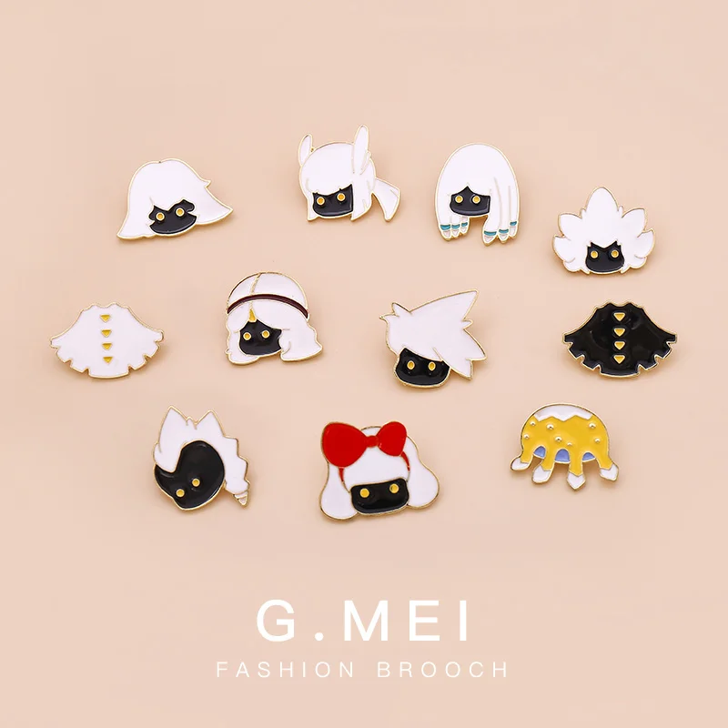 

Sky light meets the surrounding Brooch cute mushroom joint Medal Pin white bird metal badge accessories