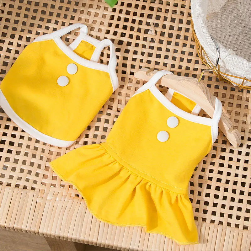 

Puppy Spring Summer New Vest Small and Medium-sized Dog Couples Dress Sling Skirt Cat Two-legged Pet Clothes Dog Costume