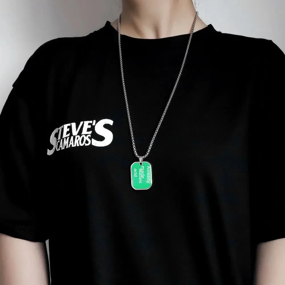 Креативное ожерелье с зеленым кодом кислоты InsTrendyNicheDesign цепочка для свитера в