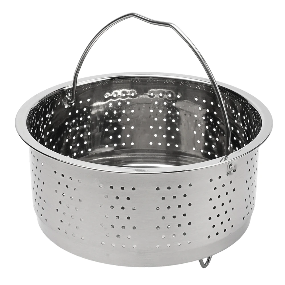 

Steamer Basket Steamer Pot Dining For Pressure Cooker Steam Basket Silver Stainless Steel 1pcs Silicone Handle