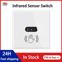 smart wall light switch infrared sensor glass screen panel eu uk neutral 90 250v glass screen panel no need to touch smart home