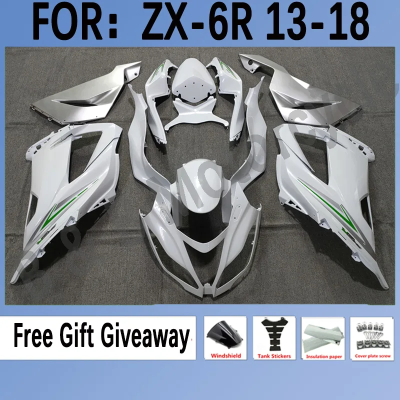 

Комплект обтекателей для мотоцикла Kawasaki Ninja ZX6R 636 2013 2014 2015 ZX-6R 13 14 15 16 17 18 комплект обтекателей белый серебристый