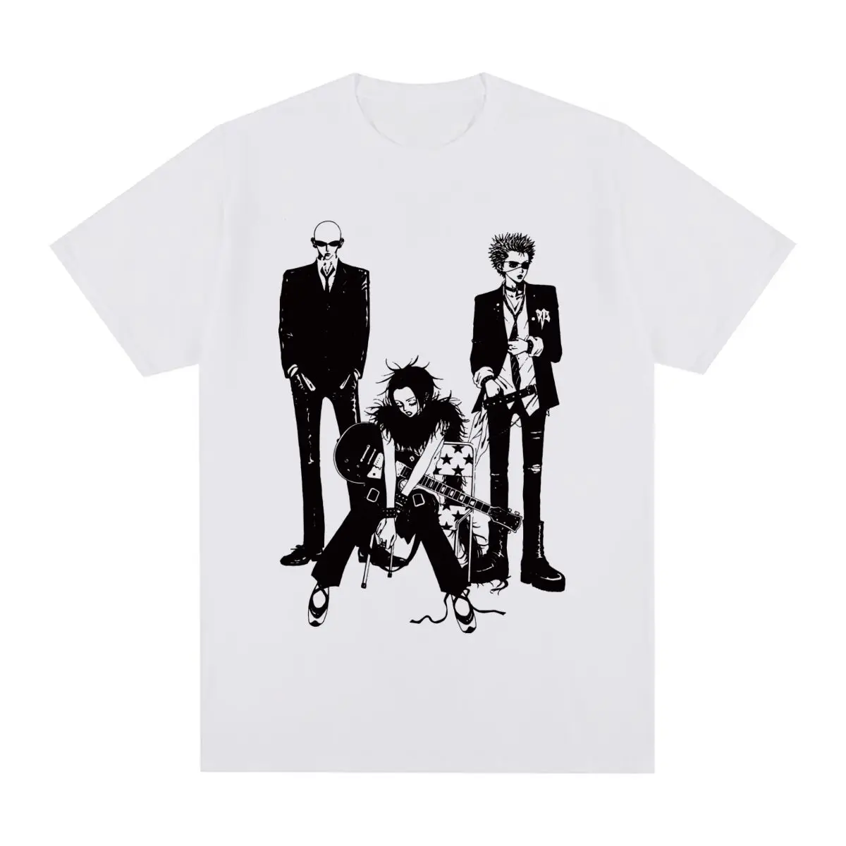 

Harajuku Japanese Animation Tshirt Nana Osaki Black Stones Vintage T-shirt Funny Anime Manga Men T Shirt Womens New Tees Tops