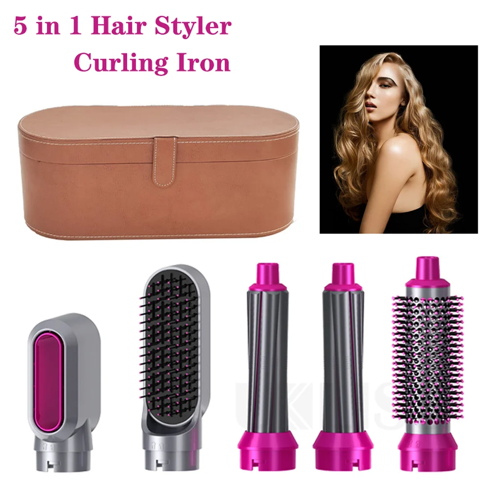 

Electric Hairdryer Hairbrush 5 In 1 Hair Dryer Styler Heating Brush Blow Dryer Comb Blower Brush Auto Hair Curler Curling Wand