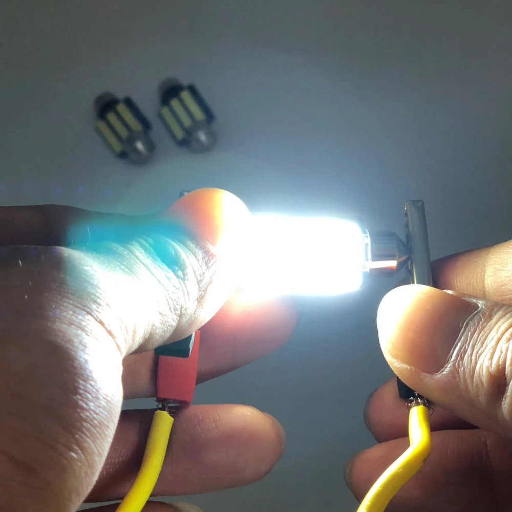 50 шт. гирлянда C5W 3014 21 30 36 SMD Автомобильная светодиодная лампа 31 мм 39 41 Внутренняя