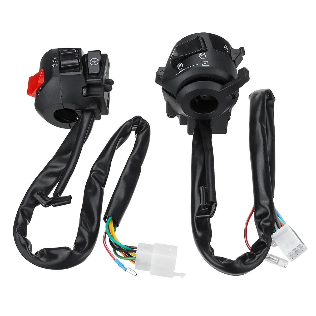 

12 В мотоцикл 7/8 "руль переключатель управления звуковой сигнал поворота фара электрический пусковой переключатель разъем кнопочный переключатель