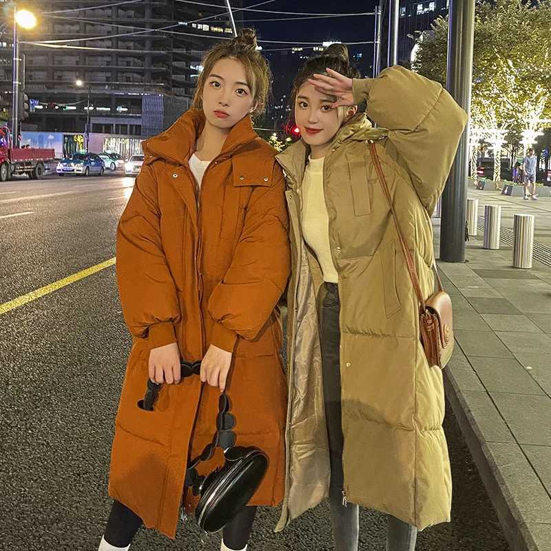 New Winter Warm Cotton Down Jacket Women Coat Fashion Overcoat Women's Over-the-knee Long Loose Thicken Coat Topcoat Camperas