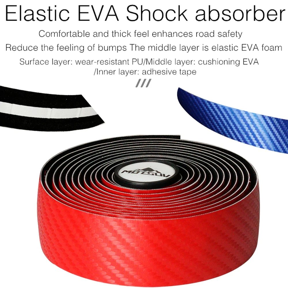 MOTSUV  Bike Handlebar Tape EVA PU Road Bicycle Handlebar Tape Anti-slip Shock Absorption Cycling Wrap End Plug Accessories