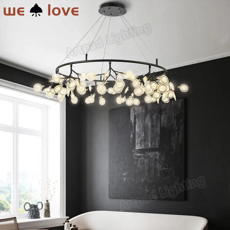 

Nordic Modern Firefly LED Chandelier Light for Living Room Tree Branch Pendant Lamp Decor Ceiling Chandelies Hanging Lighting