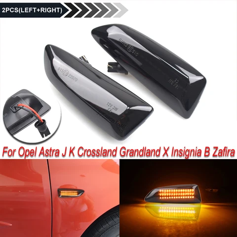 Для Opel Astra J Astra J K Zafira C Insignia B Grandland X NEW 2X светодиодный динамический указатель поворота, боковой габаритный фонарь, мигалка