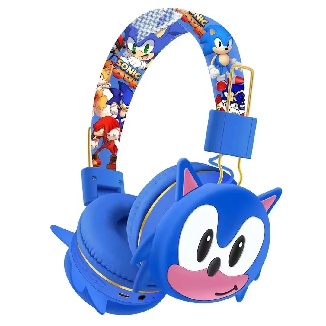 Детские беспроводные Bluetooth-наушники Sonic сине-розовые, накладные, для музыки и звонков, аниме-фигурки, игрушки-реквизит (art.: 3920d7d8097db) - 3920d7d8097db