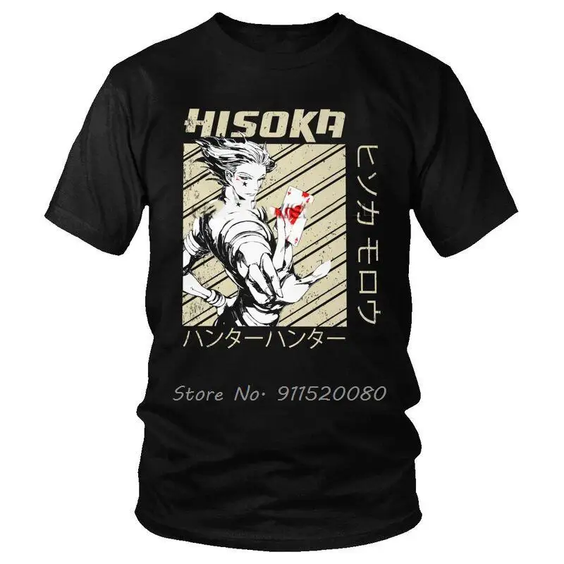

Hunter X Hunter Morou T-shirt Men hip hop Anime Manga T Shirt Hxh Hisoka Morow Tshirt Cotton Tee Top Streetwear Harajuku