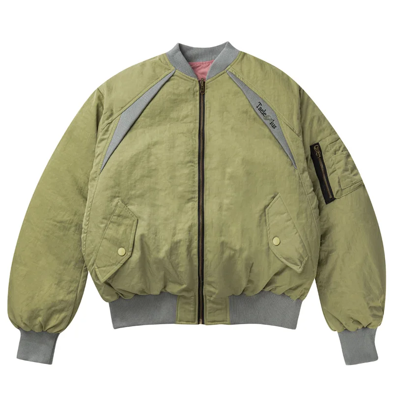 Зимняя американская вышитая лоскутная рабочая одежда хлопковая куртка с обеих