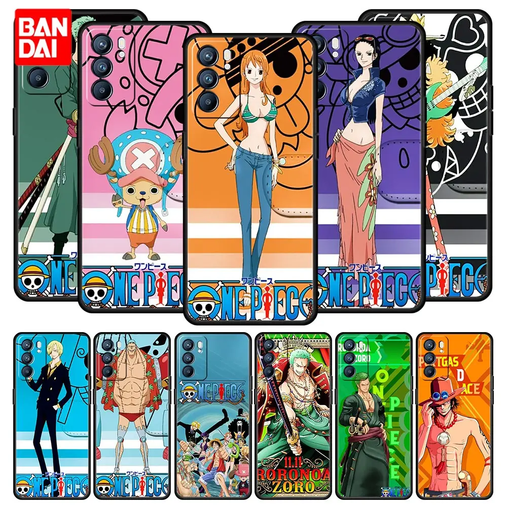

Japanese Anime One Piece Case for Oppo A3s A5s A9 A15 A31 A52 A53 A54 A74 A93 A94 F19 Pro 4G Full Capa Cover Capinha Funda Style