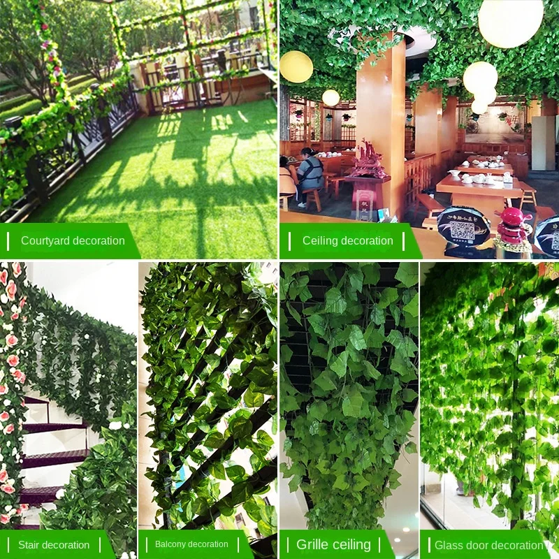 

12pcs 220Cm Ivy Artificial Plant Hanging Lvy Leaf Garland Plants Vine Leaves Fake Greenery Home Wedding Party Garden Decoration