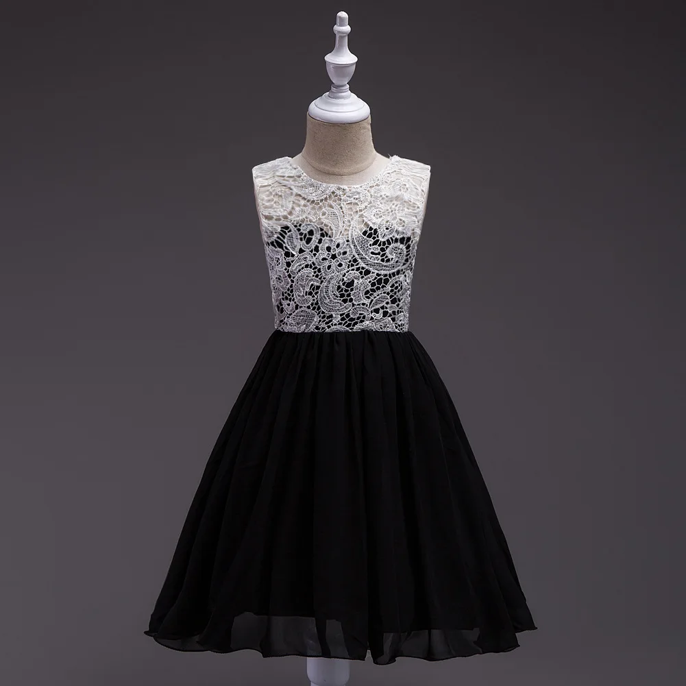 

2022 Classic Kid Children Dress Medium Wedding Party Birthday Show Catwalk Chiffon Girl Teenag Colours Youth Princesser Cute