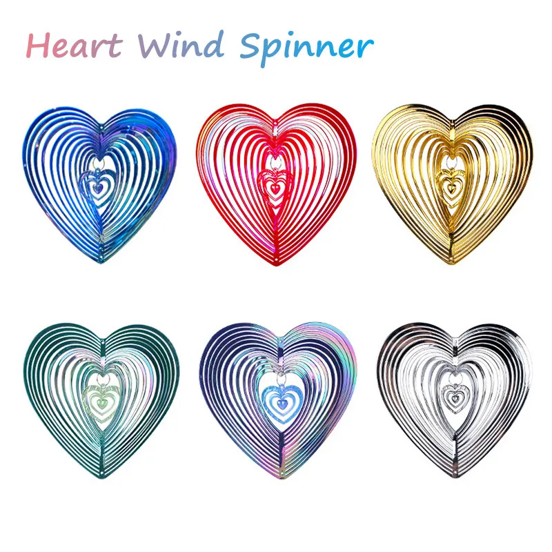 

Geometric Art Heart Wind Spinner Yard Art Beating Heart Wind Spinner Balcony Outdoor Garden Decoration Ornament Dream Catcher
