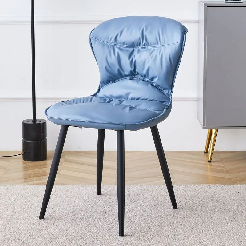 

Modern Minimalist Dining Chair Home Bedroom Bag Back Chair Iron Hotel Cafe Salon Restaurant Stool Kitchen Furniture LQQ116YH
