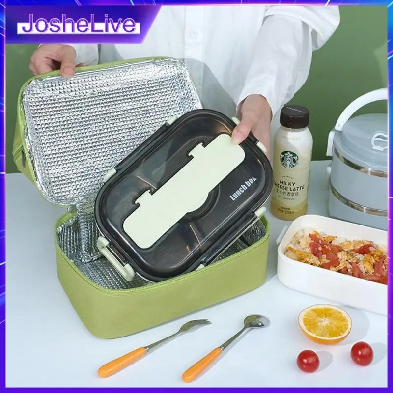 

Modern Simplicity . Aluminum Foil Material Bento Fresh-keeping Col Lunch Bag Thickened Lunch Bag Portable Bento Oxford Cloth