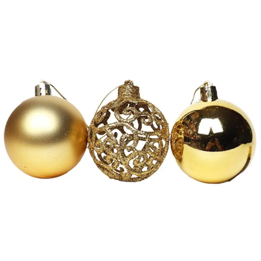 

Premium Christmas Tree Pendant Hollow-carved Design Lightweight Xmas Tree Hanging Ball Xmas Ball Xmas Ball 6Pcs