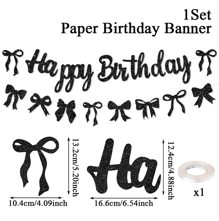 

Wayfun розовый черный бант флаг на день рождения