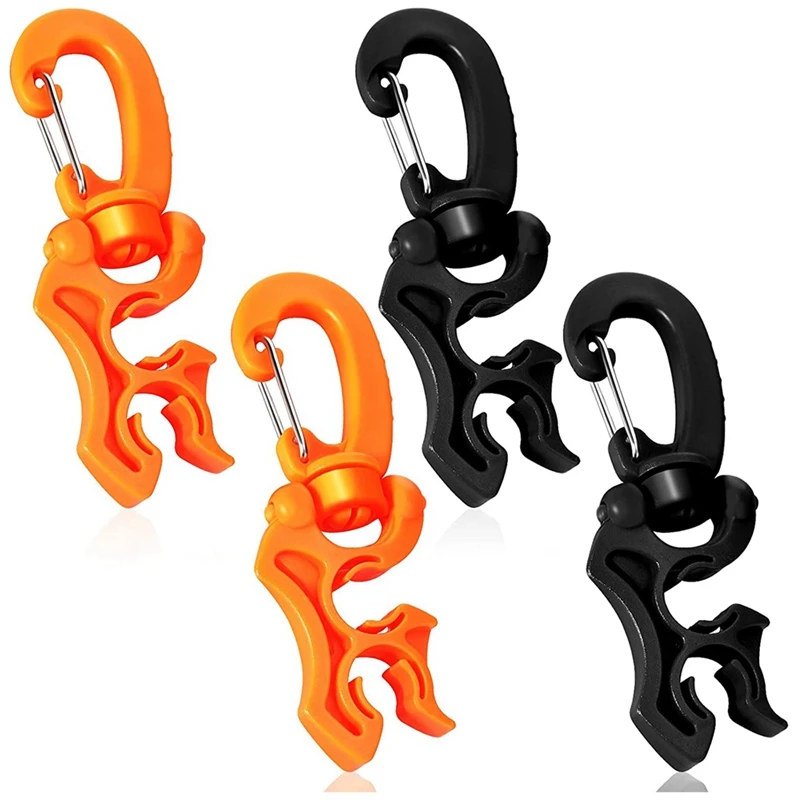 

4 Pieces Scuba Hose Holders Diving Hose Holder Clips Double BCD Dive Hose Holders with Clip Plastic Scuba Clips