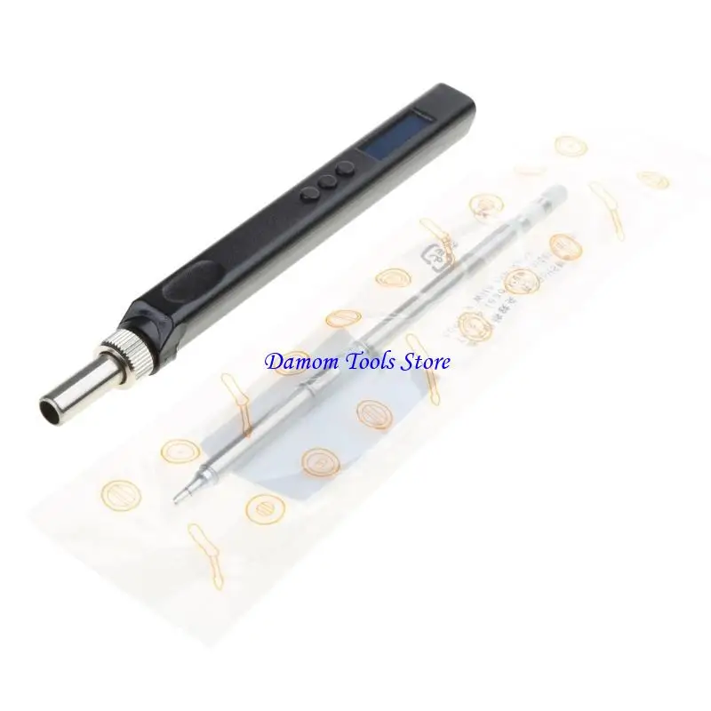 Фото 57be T12 Mini Digital Oled Splering Iron USB Type-C PD 65W Регулируемая температура Электрическая сварка №3