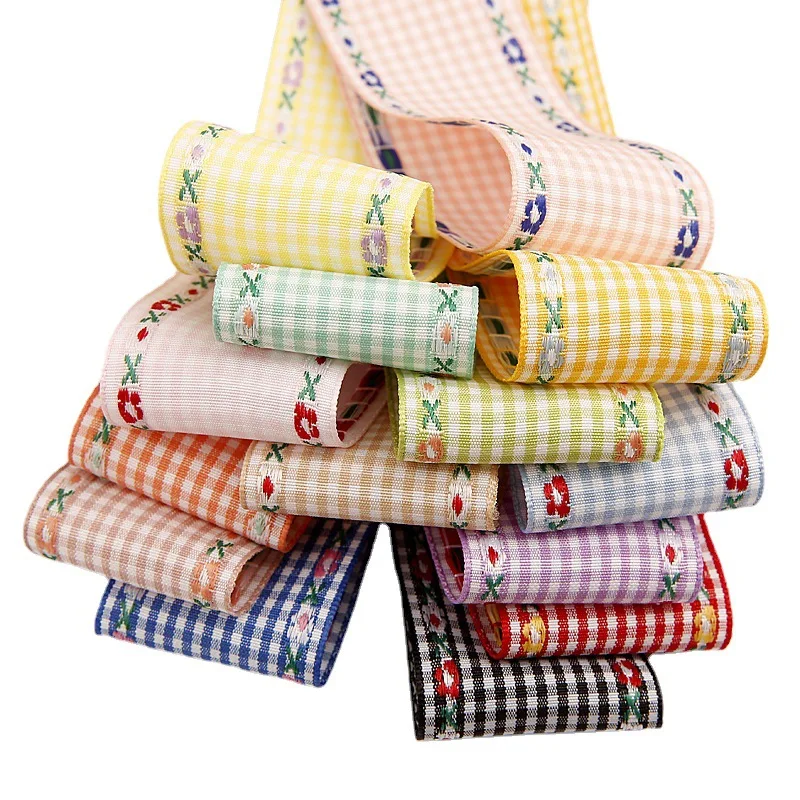 

5 Yards/Roll Lace Jacquard Embroidery Ribbon for DIY Handmade Materials Hair Bow Clothing Decoration Christmas Decoration