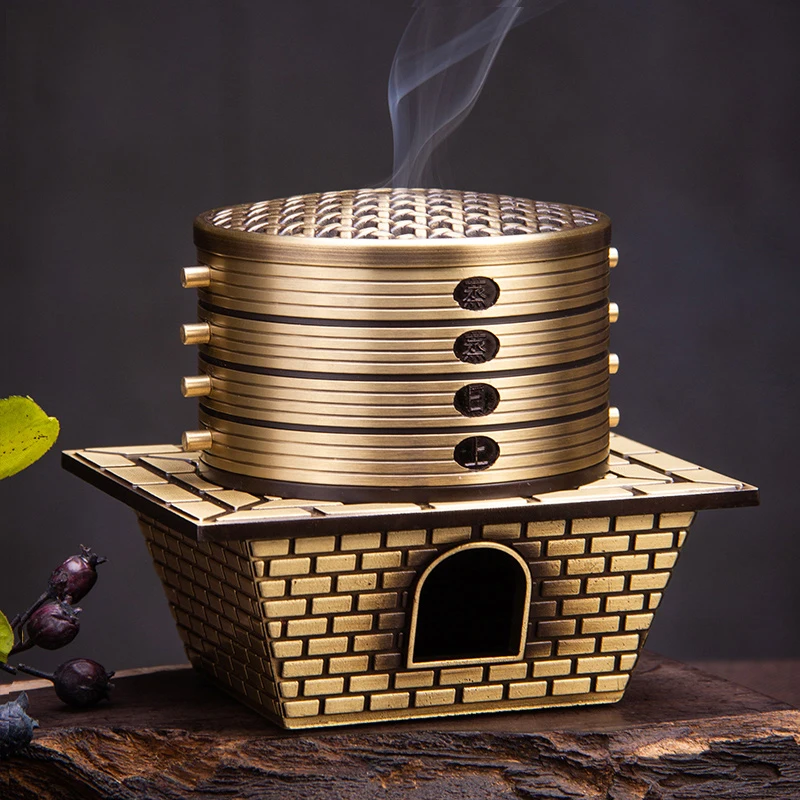 

Smoke Waterfall Candlee Vessel Shishaer Modern Home Incensos Backflow Copper Quemador De Incienso Room Decoration Accessories