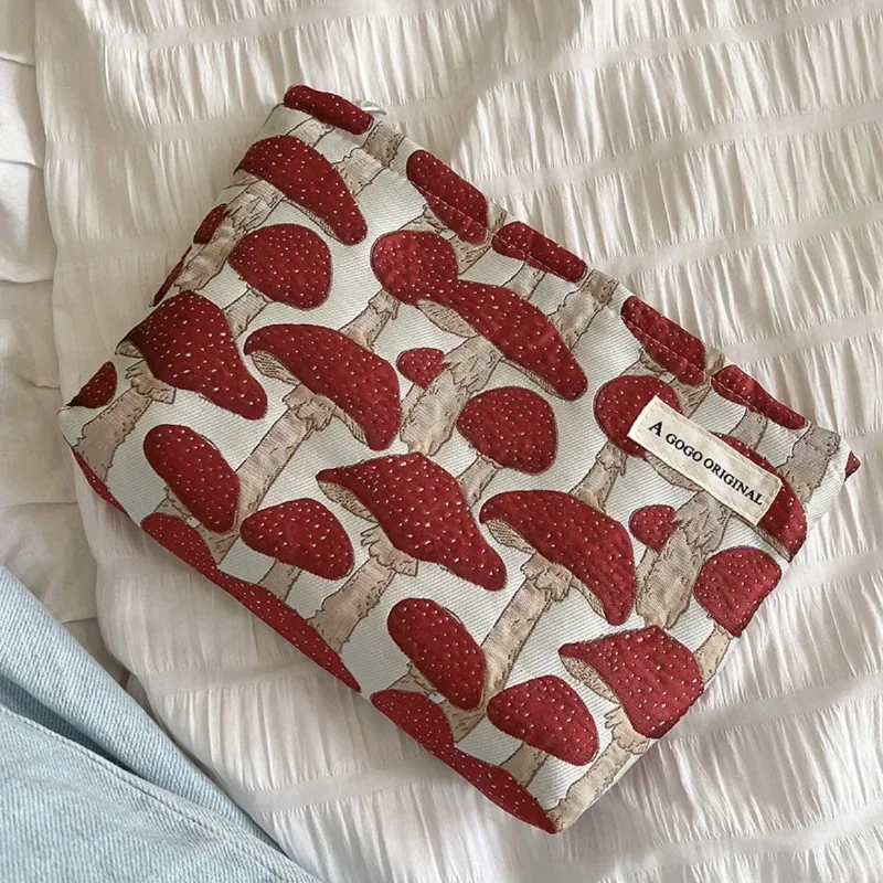 Модная жаккардовая холщовая косметичка дорожная сумочка для косметики несессер