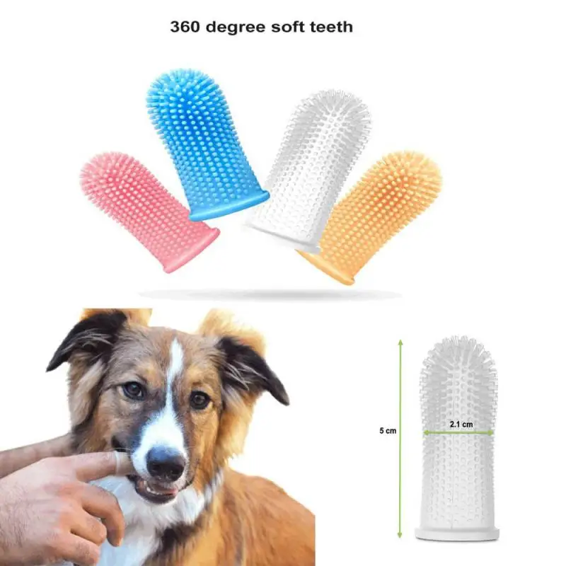 

Super Soft Pet Finger Toothbrush Cat Dog Brush Bad Breath Tartar Teeth Care Tool Pet Toothbrush Cleaning Silica Gel Supplies
