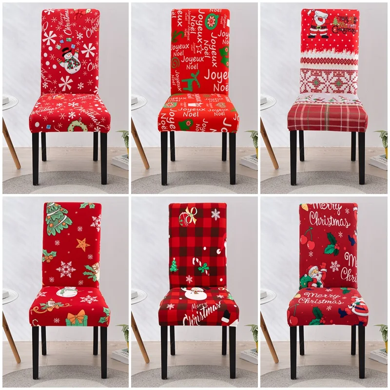 

Рождественский чехол для кресла спандекс эластичный чехол для обеденного стула с мультяшным изображением снеговика Чехол для стула для ку...