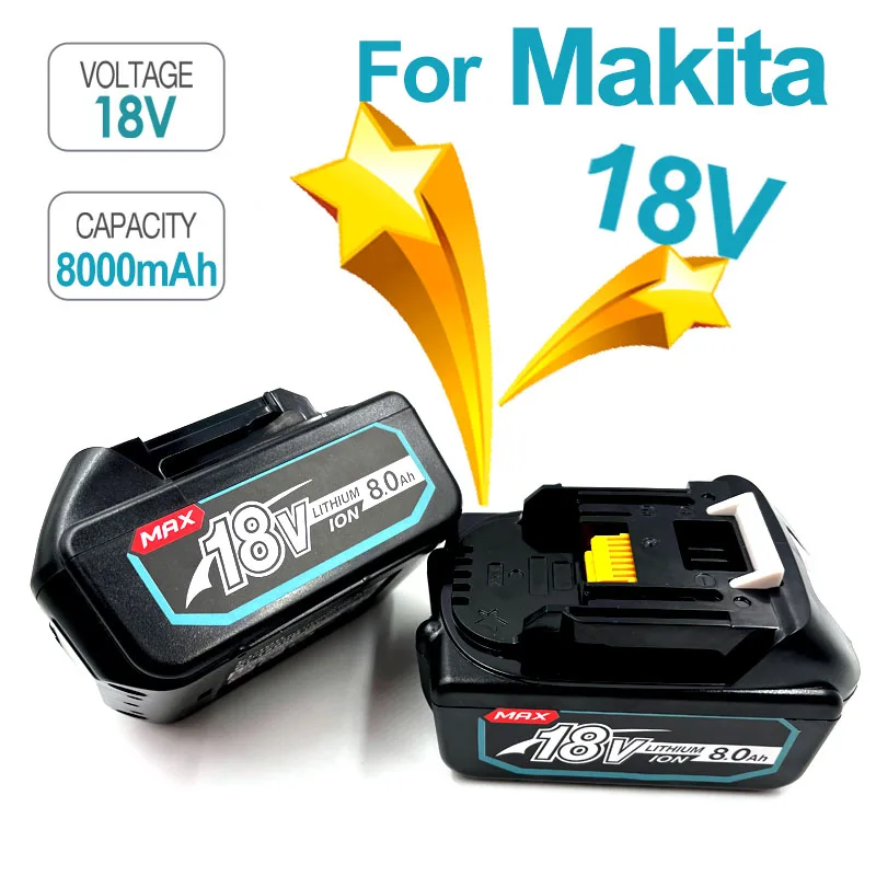 100% Original Makita 18V 8000MAh Rechargeable Power Tools  Makita Battery With LED Li-ion Replacement LXT BL1860B BL1860 BL1850