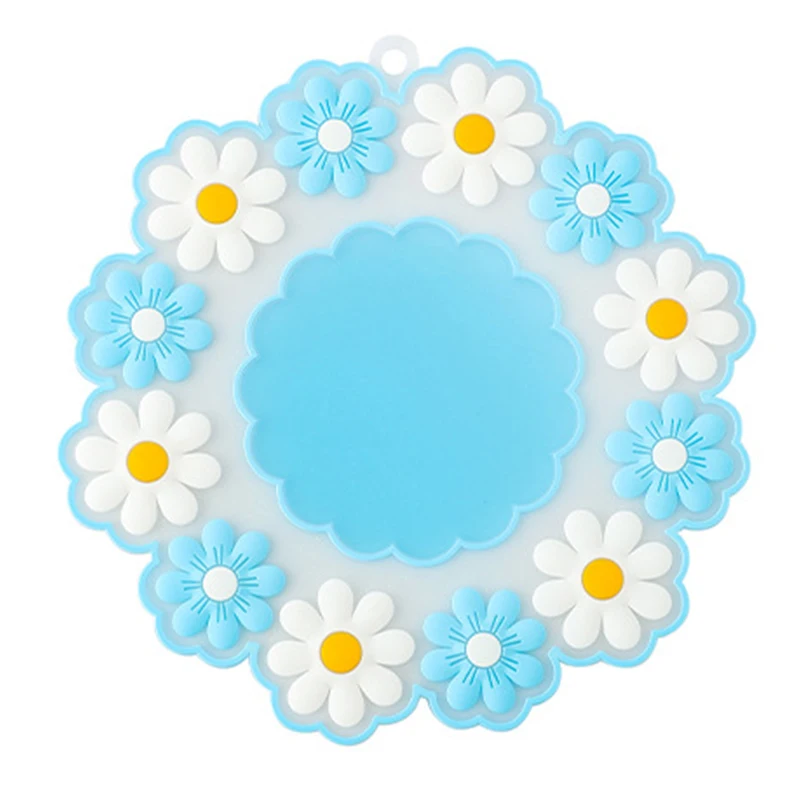 

Силиконовый круглый коврик для чашки с цветком